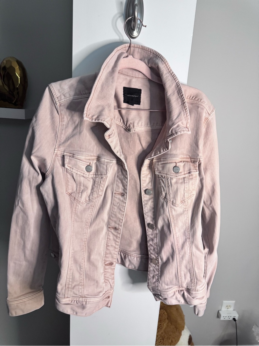 Liverpool Los Angeles Pink Denim Trucker Jacket L Stretch Lyocell - Picture 2 of 5